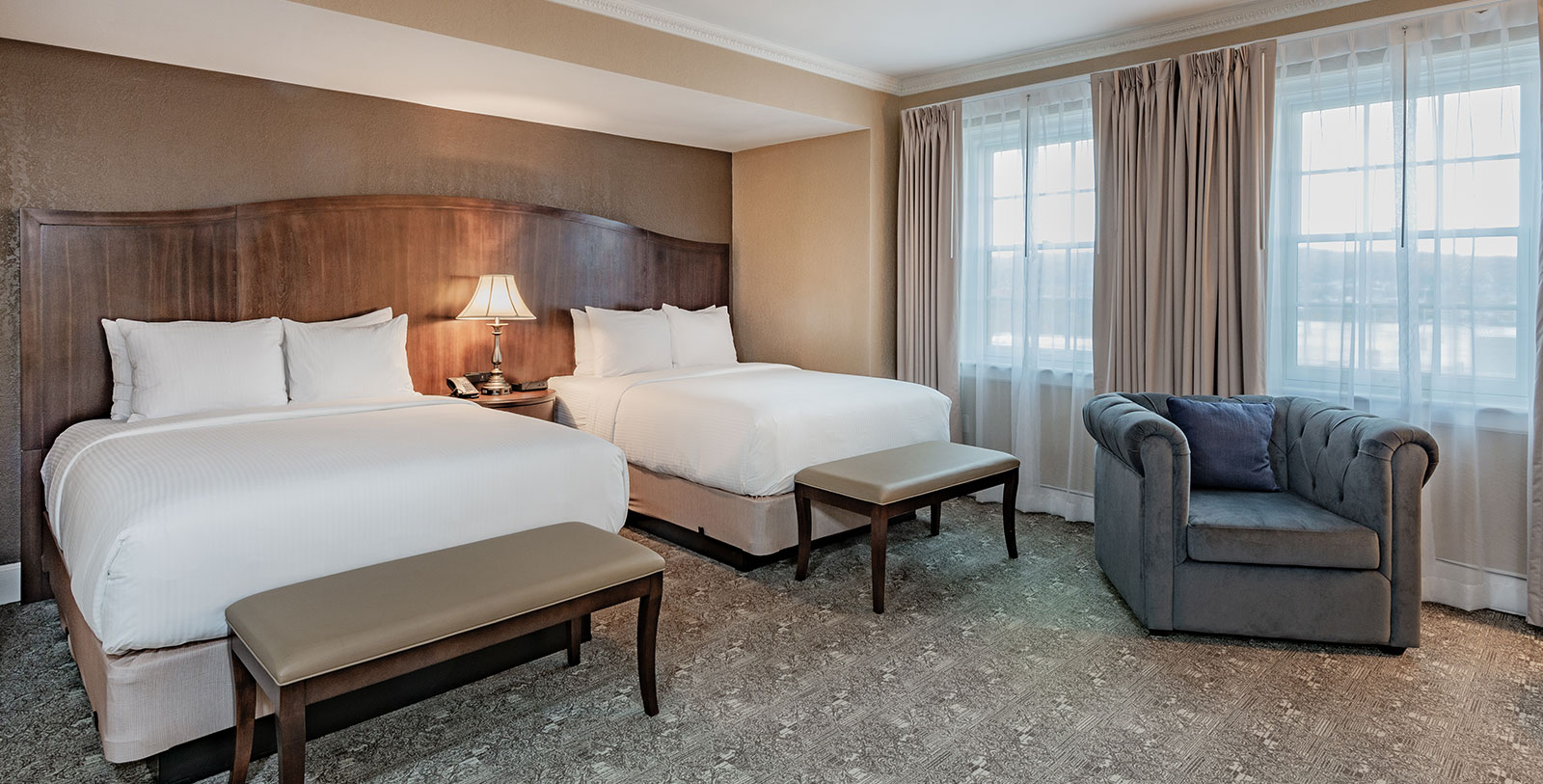 Image of Standard Two Queen guestroom at Historic Americus Hotel, 1926, a member of Historic Hotels of America, Allentown, Pennsylvania