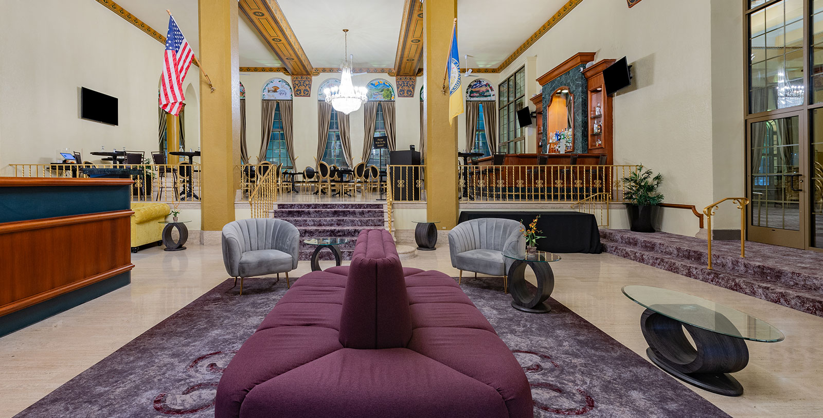 Image of the lobby at Historic Americus Hotel, 1926, a member of Historic Hotels of America in Allentown, Pennsylvania, Special Offers, Discounted Rates, Families, Romantic Escape, Honeymoons, Anniversaries, Reunions
