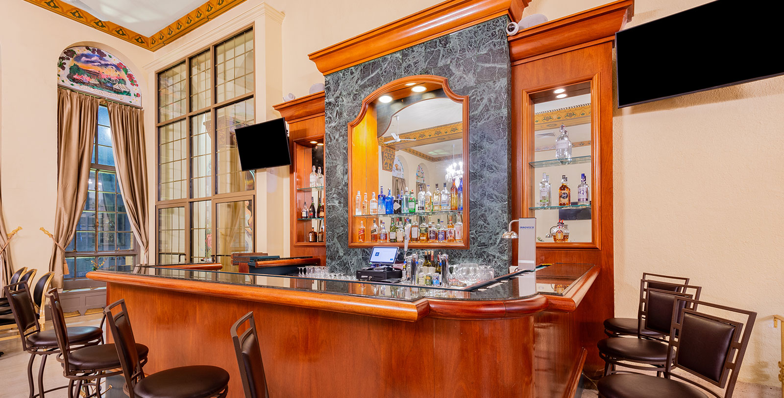 Taste American fare and enjoy city views at Windows on 6th.