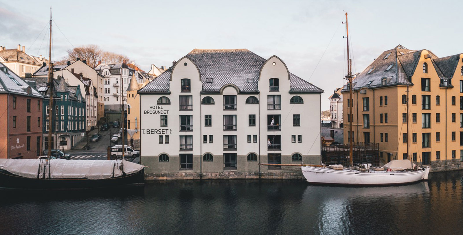 Image of Exterior & Boats, Hotel Brosundet, Alesund, Norway, 1904, Member of Historic Hotels Worldwide, Overview