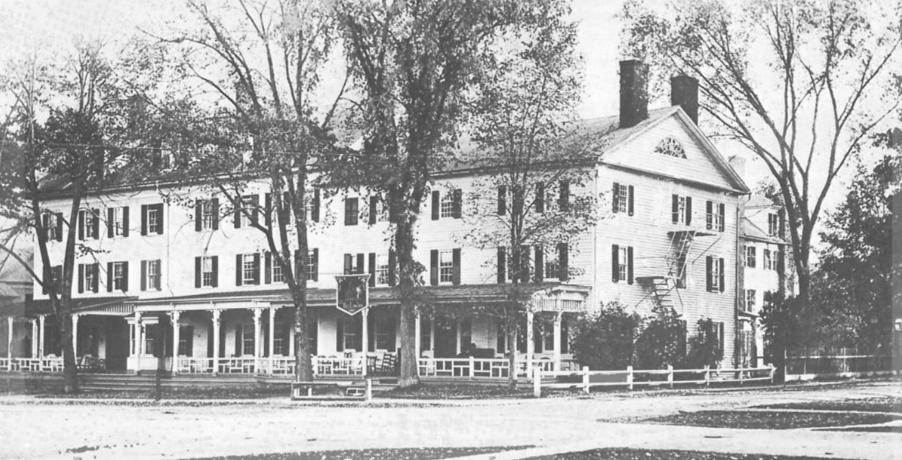 Historical Image of Exterior, The Red Lion Inn, 1773, Member of Historic Hotels of America, in Stockbridge, Massachusetts