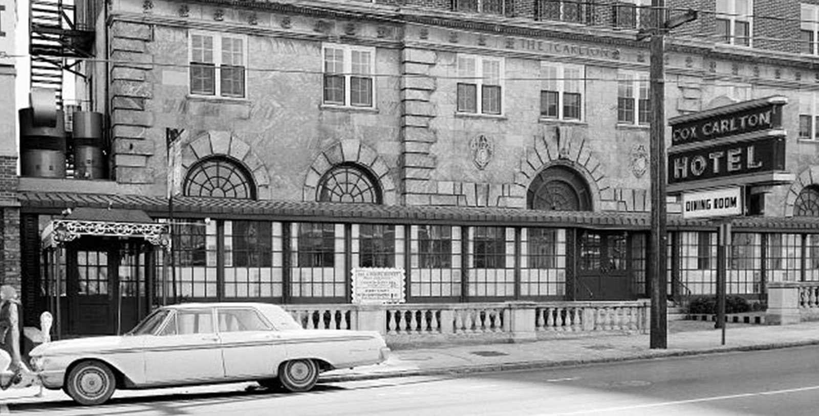 Historic Image of Cox Carlton Hotel Exterior, Hotel Indigo Atlanta Midtown, 1927, Member of Historic Hotels of America, Atlanta, Georgia, History