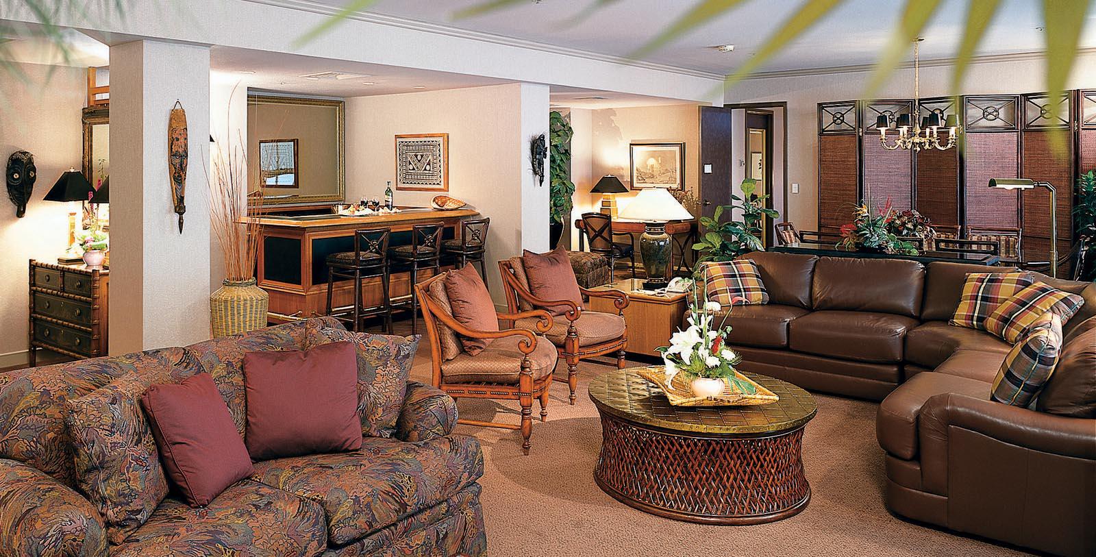 Image of Crow's Nest Suite Living Room, Hotel Captain Cook in Anchorage, Alaska, 1956, Member of Historic Hotels of America, Accommodations