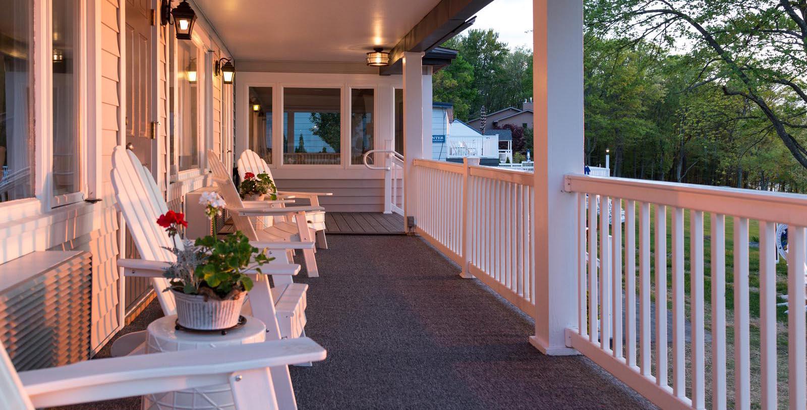 Image of Porch Silver Birches, 1929, Member of Historic Hotels of America, in Hawley Pennsylvania, Explore
