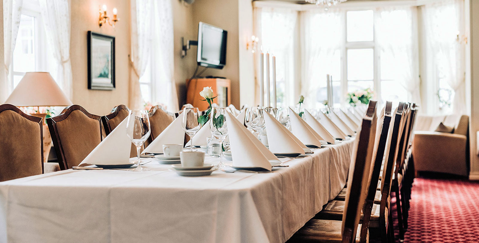 Image of meeting and event space banquet set up Bekkjarvik Gjestgiveri, 1700s, Member of Historic Hotels Worldwide, in Norway, Request for Proposal