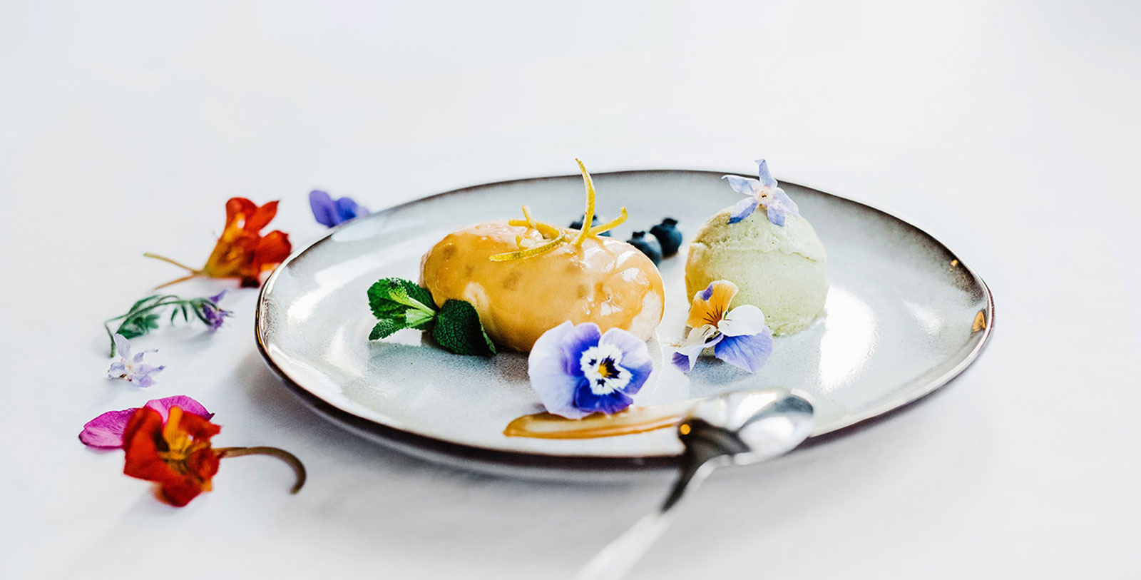 Image of Dessert Served in the Dining Room of Utne Hotel, 1722, Member of Historic Hotels Worldwide, in Utne, Norway, Taste