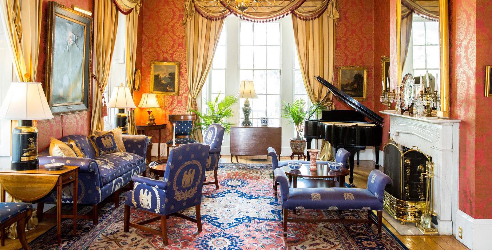 Discover the Greek Revival-style architecture of the Antrim 1844.