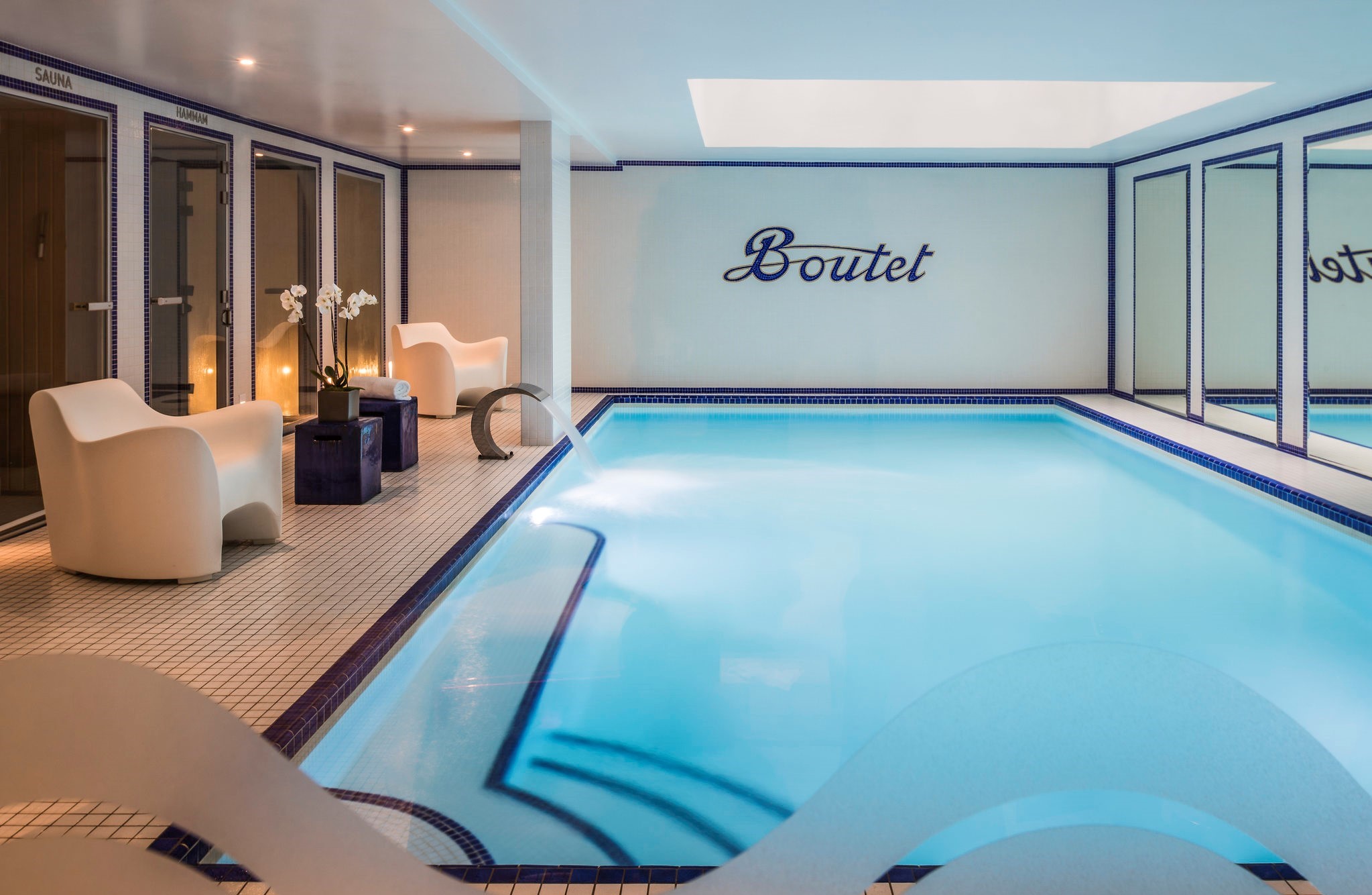 Image of Indoor Heated Pool Hôtel Paris Bastille Boutet - MGallery by Sofitel, 1926, Member of Historic Hotels Worldwide, in Paris, France, Spa
