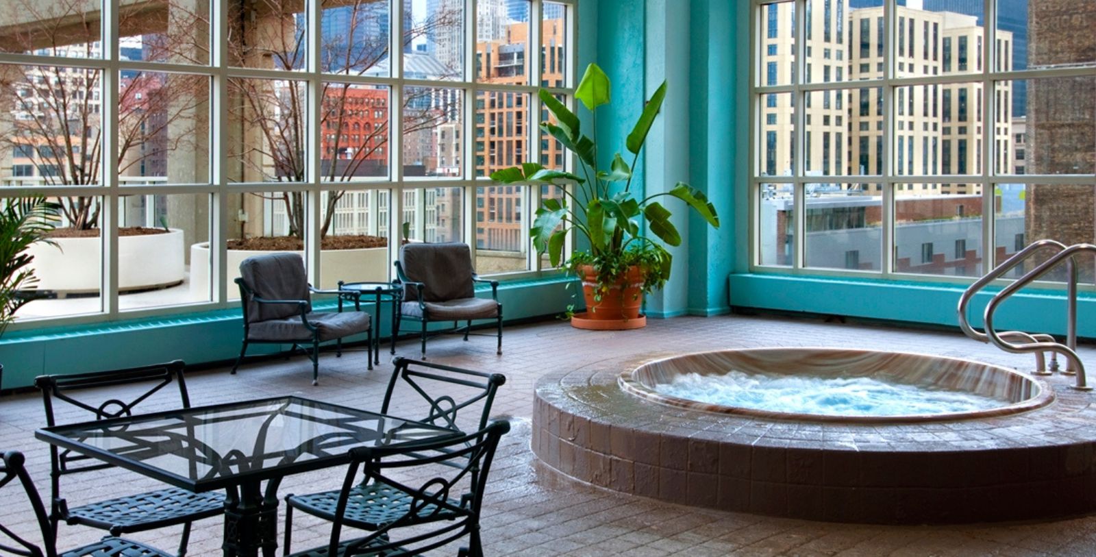 Image of buckingham fountain and grant park, Hilton Chicago, 1927, Member of Historic Hotels of America, in Chicago, Illinois, Explore