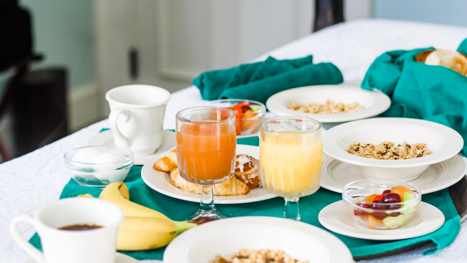 Taste the fresh fruit and hot coffee served for breakfast at the Fulton Lane Inn.