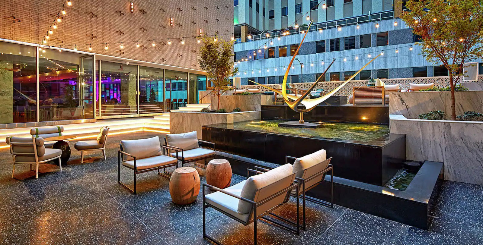 Image of Wishing Star Sculpture Garden, The Statler, 1956, Member of Historic Hotels of America, in Dallas, Texas, Hot Deals