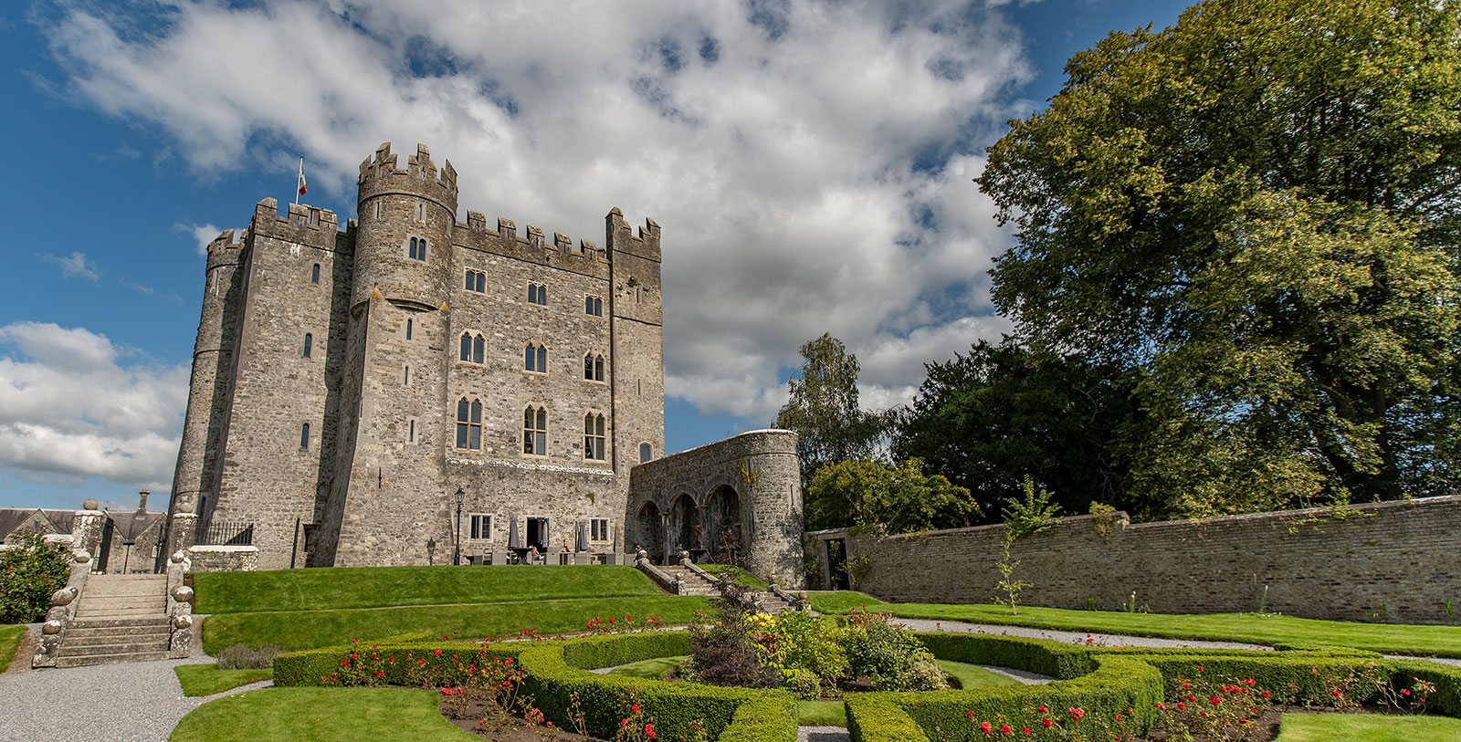 Image of Castle Exterior Garden Kilkea Castle Estate and Golf Club Castledermont County Kildare Ireland, Overview