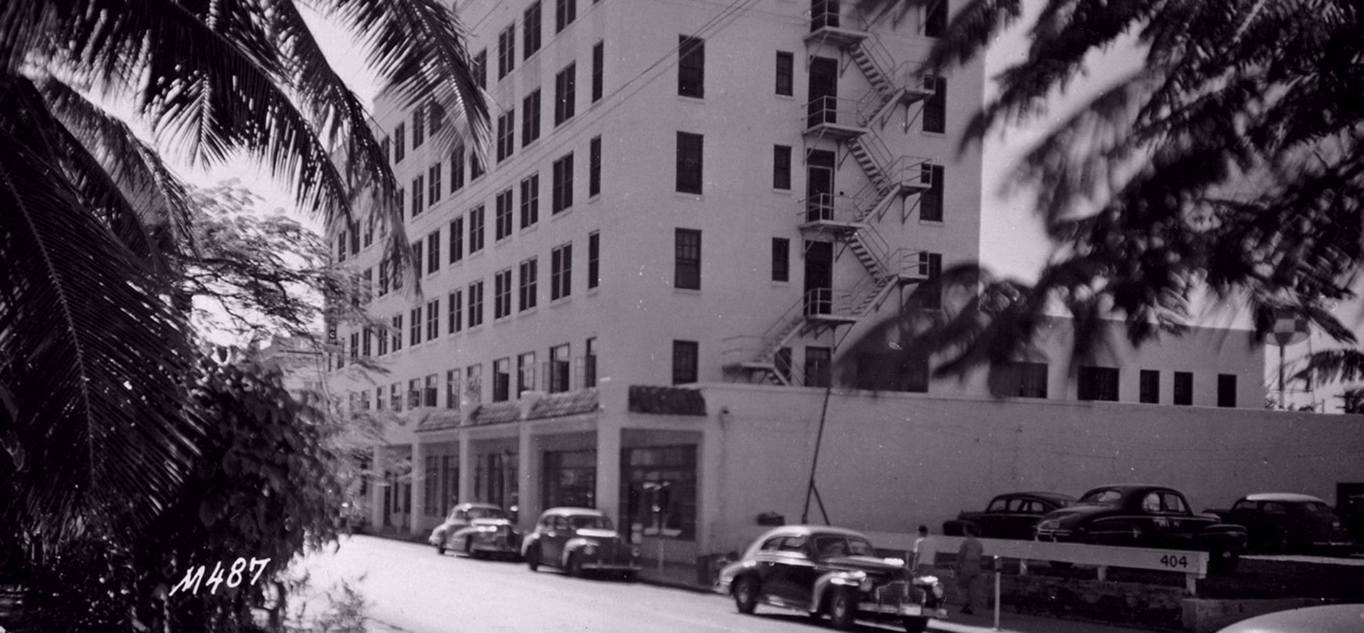 Historical Image of Exterior Ground Level, La Concha Hotel & Spa, 1926, Member of Historic Hotels of America, in Key West, Florida.