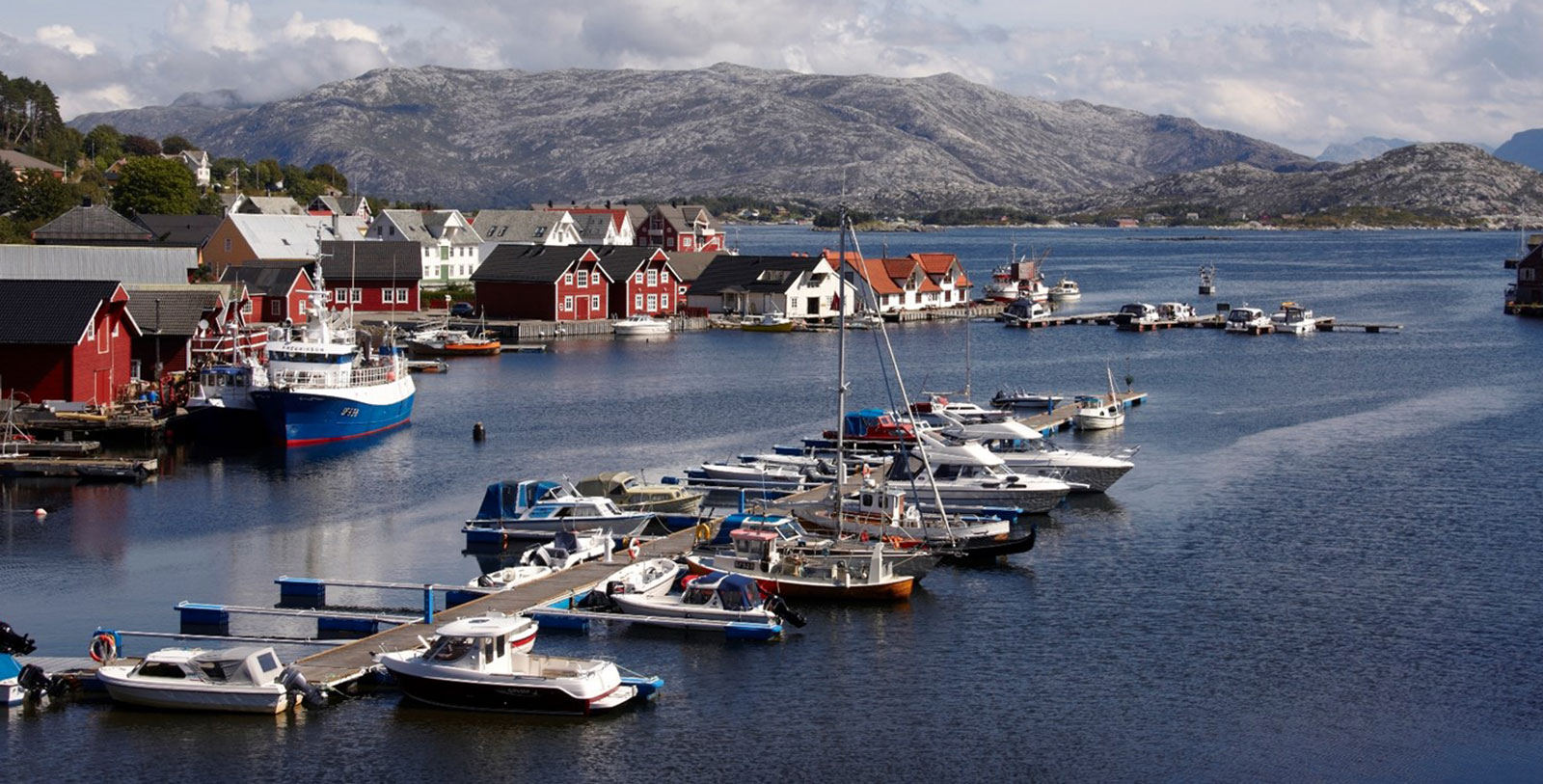 Historic Aerial View of Hotel Knutholmen Hotell, 1860, Member of Historic Hotels Worldwide, in Kalvag, Norway, Discover
