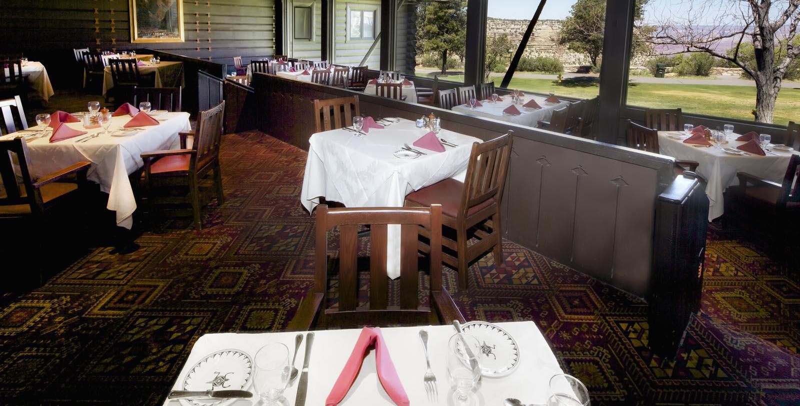 Taste Southwestern style dining while overlooking the Grand Canyon at El Tovar's Dining Room and Lounge.
