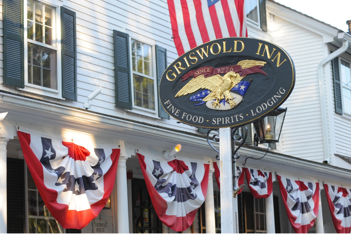 Image of Hotel Exterior of The Griswold Inn, 1776, a Member of Historic Hotels of America in Essex, Connecticut.