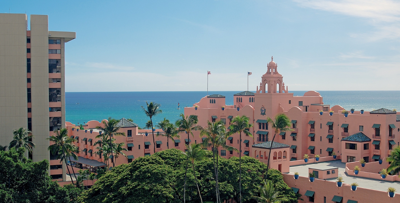 Exterior of The Royal Hawaiian, A Luxury Collection Resort
