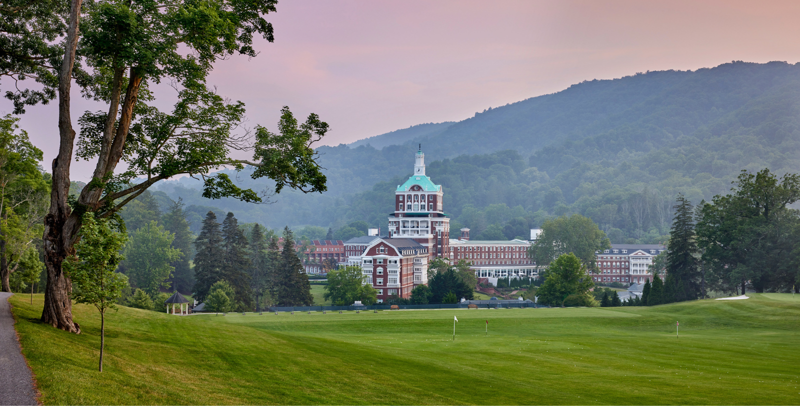 Historic Image of Hotel Front Entrance at Omni Homestead Resort, 1766, Member of Historic Hotels of America, in Hot Springs, Virginia, Discover