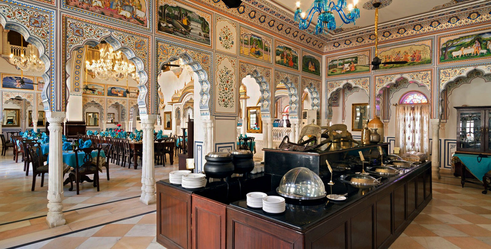 Image of Darbar Hall, Alsisar Mahal, 1800s, Member of Historic Hotels Worldwide, in Jhunjhunu, India, Dining