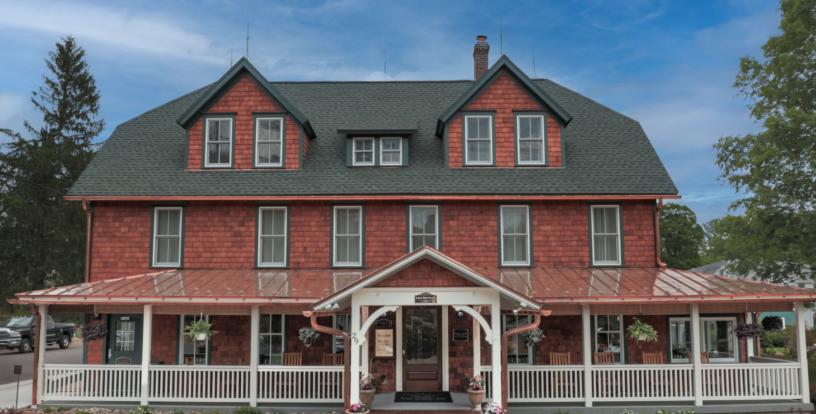 Historical Image of Exterior, Eagles Mere Inn, 1887, Member of Historic Hotels of America, in Eagles Mere, Pennsylvania