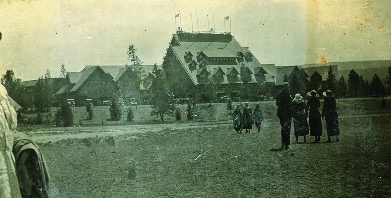 Discover views of Old Faithful from this magnificent historic hotel.