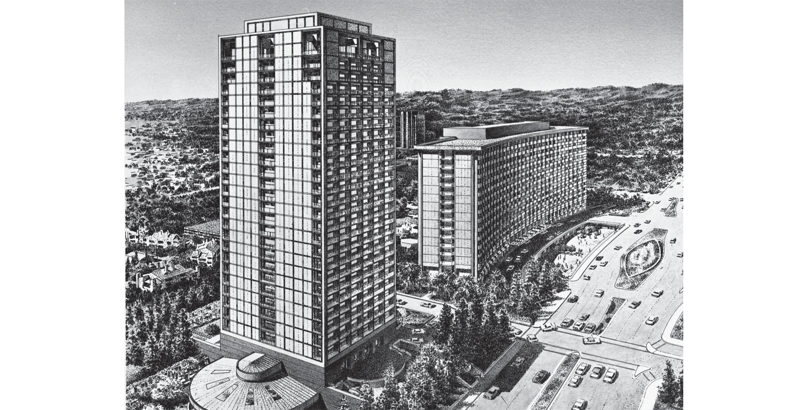 Historic sketch of Century Plaza