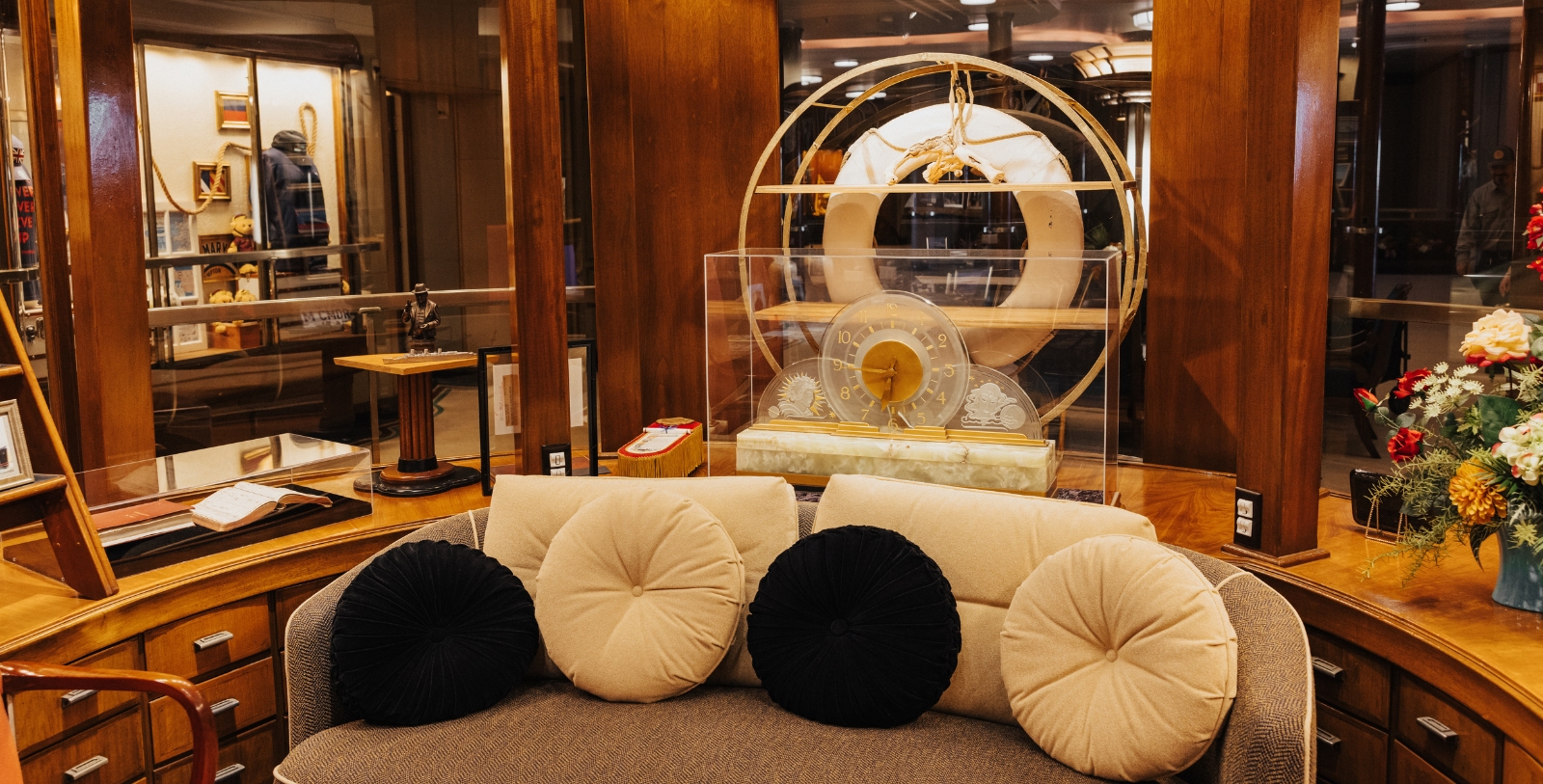 Experience The Queen Mary’s tours and museum exhibits, highlighting the ship’s décor, famous history, and encounters with the paranormal.