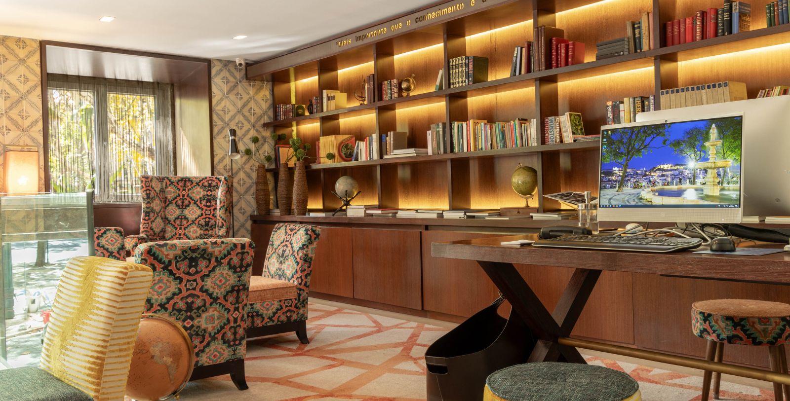 Image of the library at Heritage Avenida Liberdade, 18th Century, a member of Historic Hotels Worldwide in Lisbon, Portugal