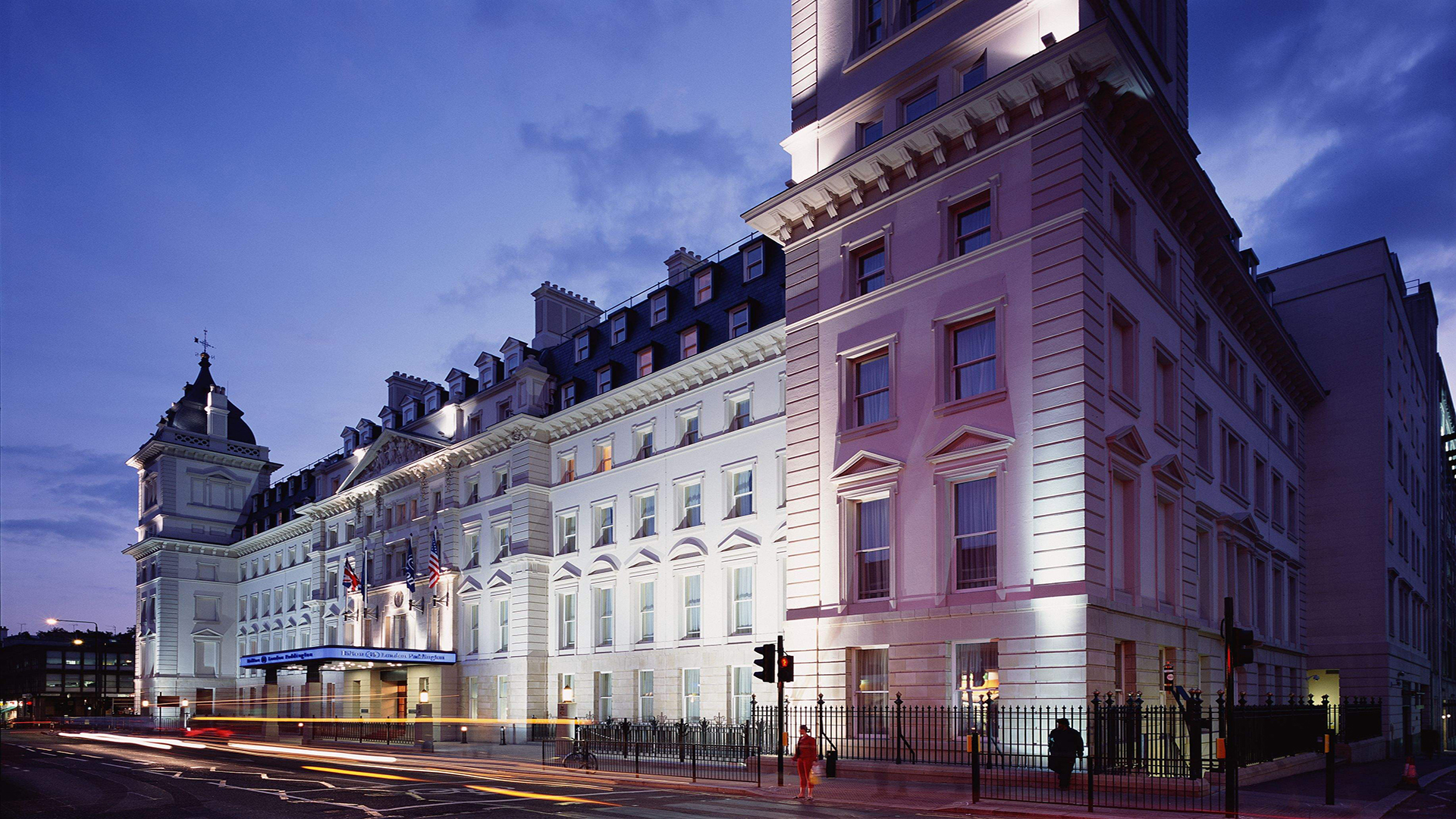 Image of Exterior at Night, Hilton London Paddington, United Kingdom, 1854, Member of Historic Hotels Worldwide, Special Offers, Discounted Rates, Families, Romantic Escape, Honeymoons, Anniversaries, Reunions