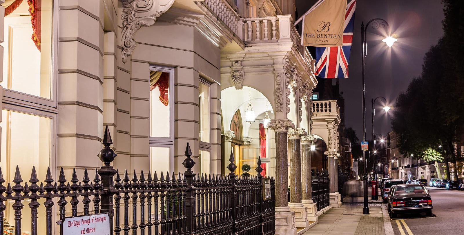 Image of Hotel Front Entrance at The Bentley London, 1880, Member of Historic Hotels Worldwide, in London, England, United Kingdom, Special Offers, Discounted Rates, Families, Romantic Escape, Honeymoons, Anniversaries, Reunions
