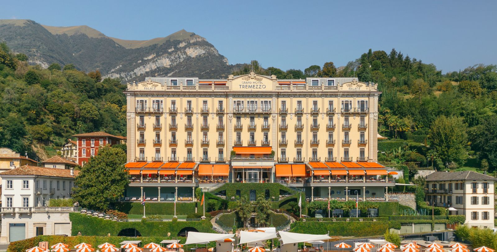 Image of Hotel Exterior & Outdoor Pool, Grand Hotel Tremezzo, Lake Como, Italy, 1910, Member of Historic Hotels Worldwide, Overview