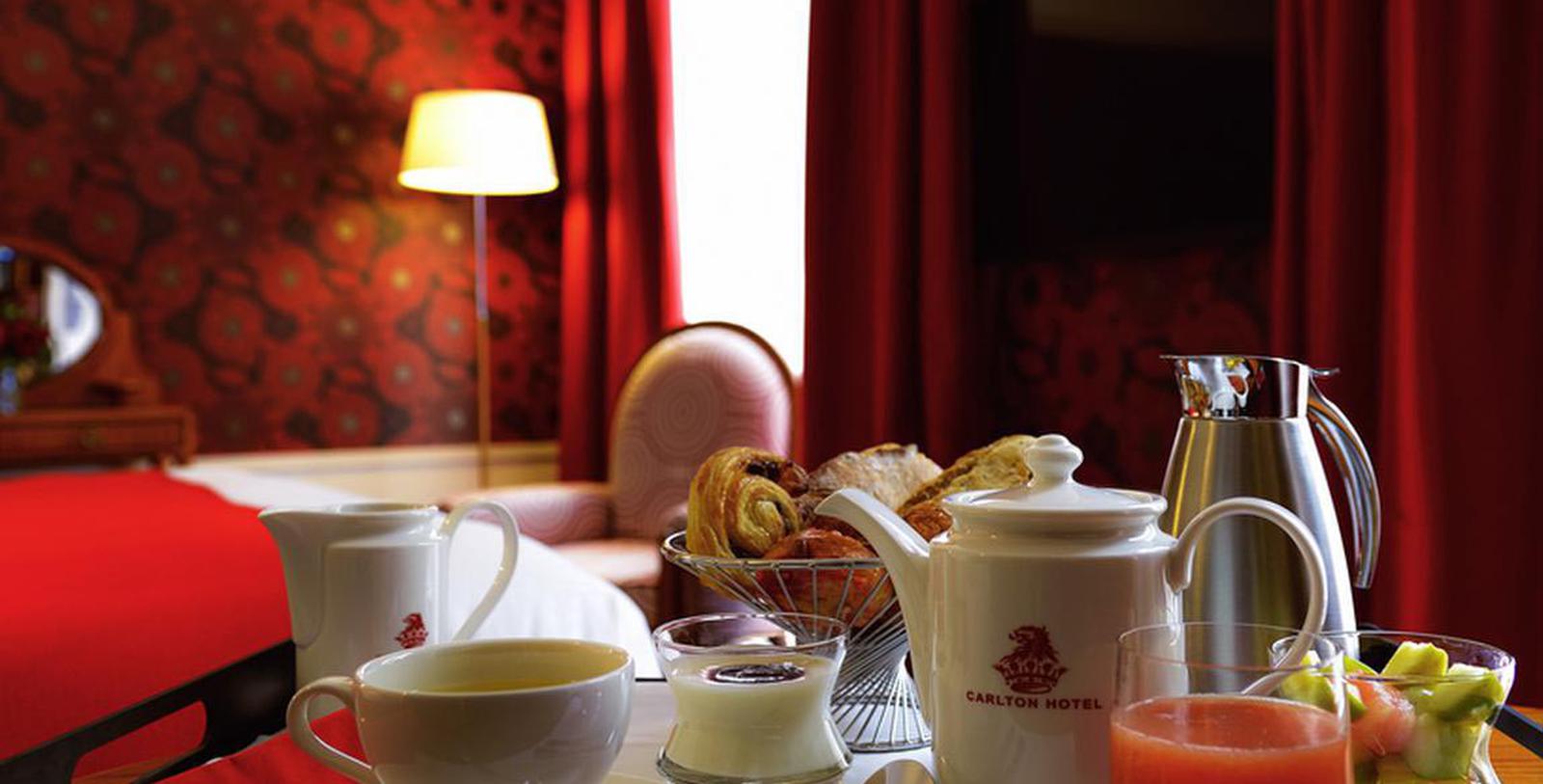 Image of Breakfast in Guestroom Hôtel Carlton Lyon - MGallery by Sofitel, 1894, Member of Historic Hotels Worldwide, in Lyon, France, Hot Deals