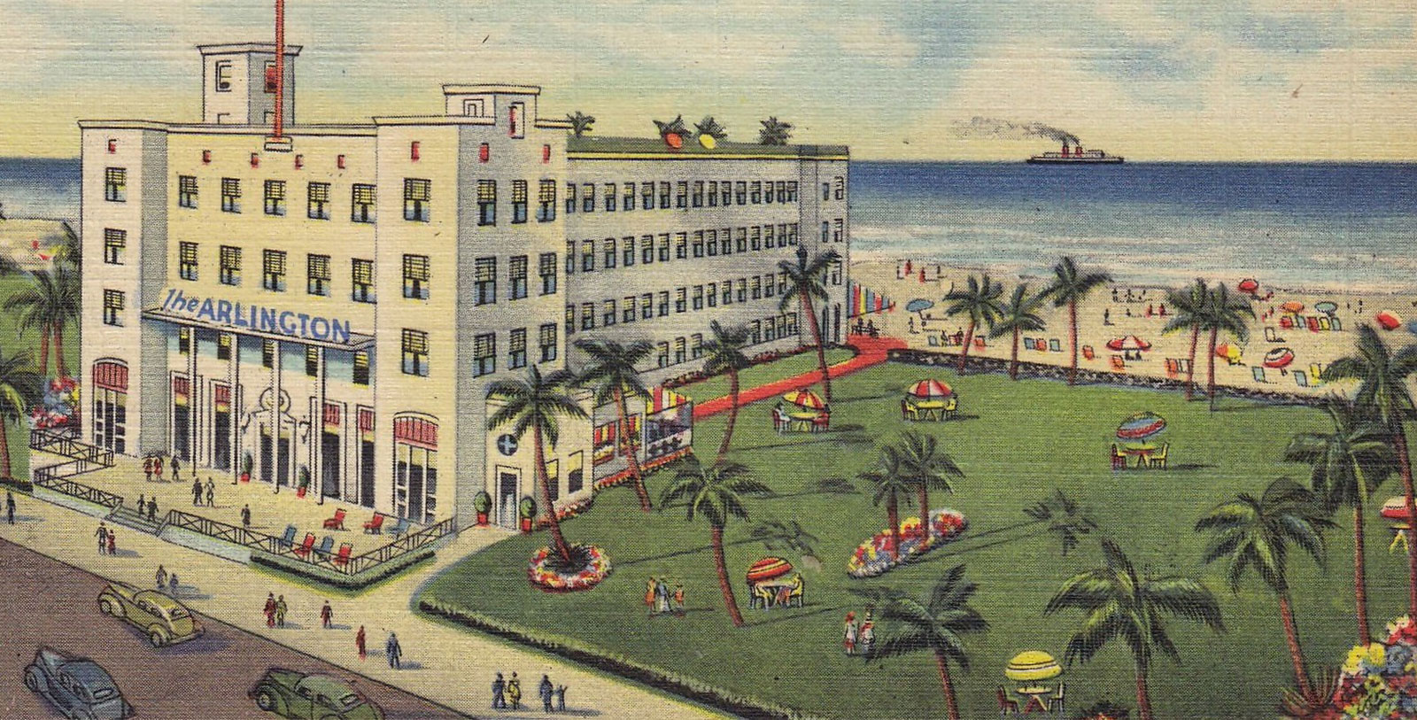Discover the Art Deco architecture of the Savoy Hotel and Beach Club.