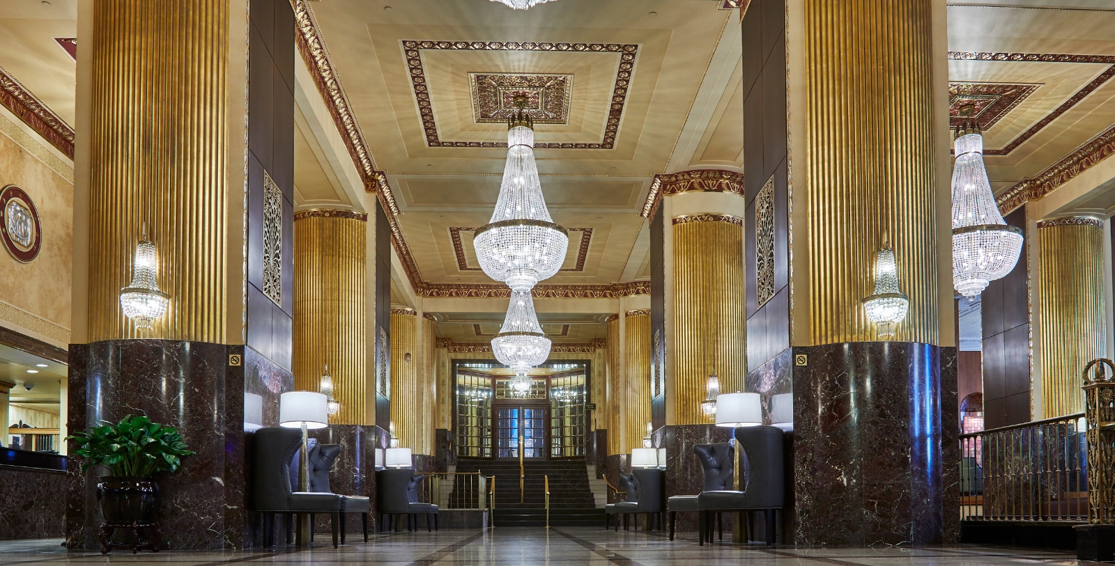 Image of hotel lobby, Hilton Milwaukee City Center, 1928, Member of Historic Hotels of America since 2011, in Milwaukee, Wisconsin, Overview