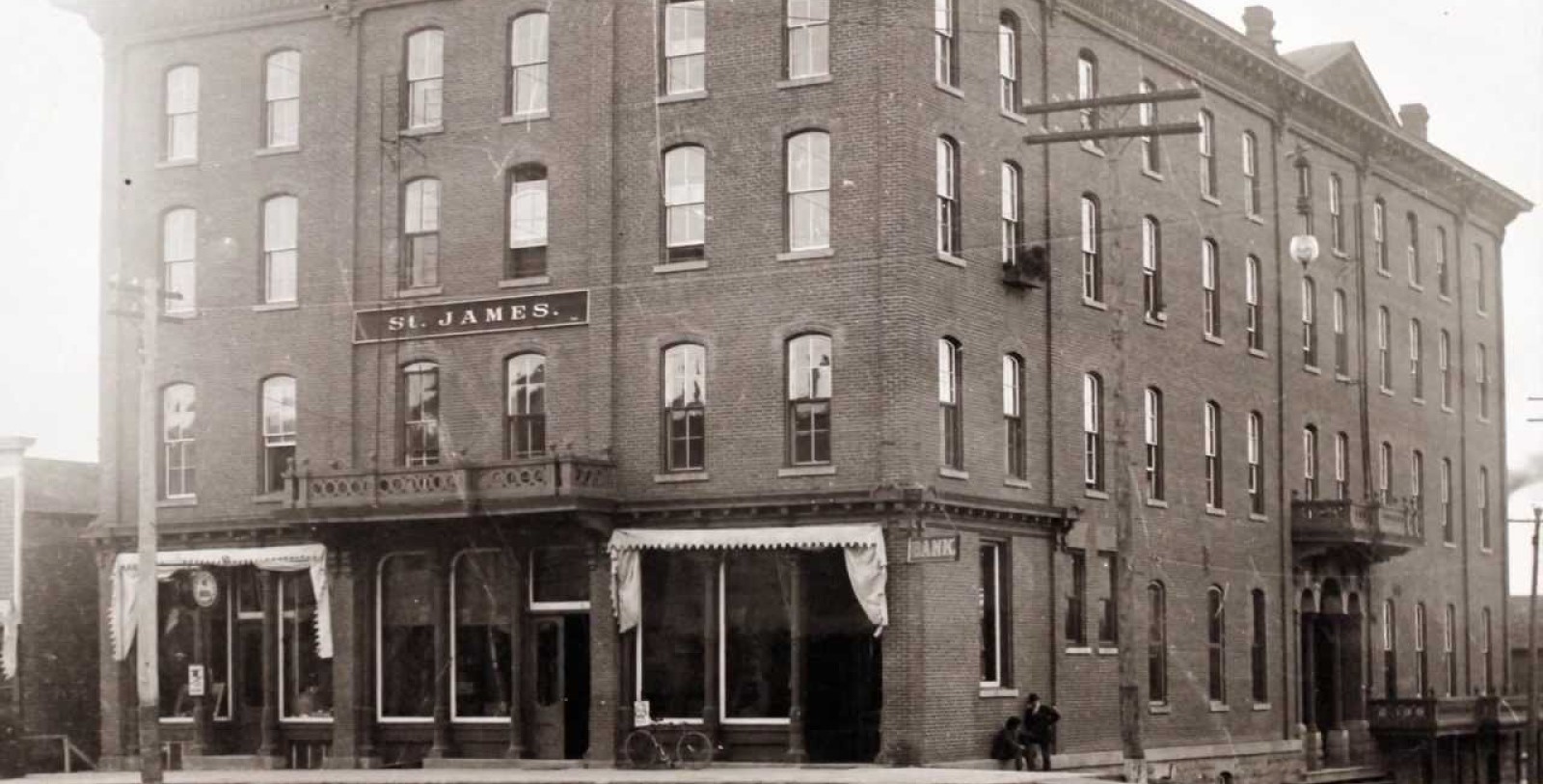 Discover the Italianate-style architecture of the St. James Hotel.