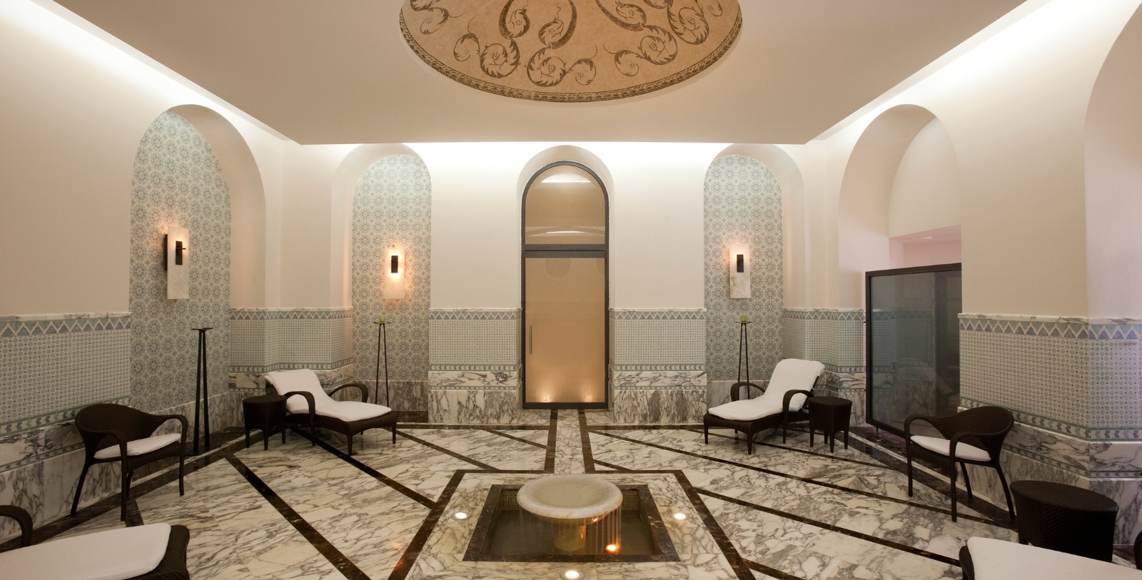 Experience the serenity of the sauna and baths at the hotel’s signature spa.