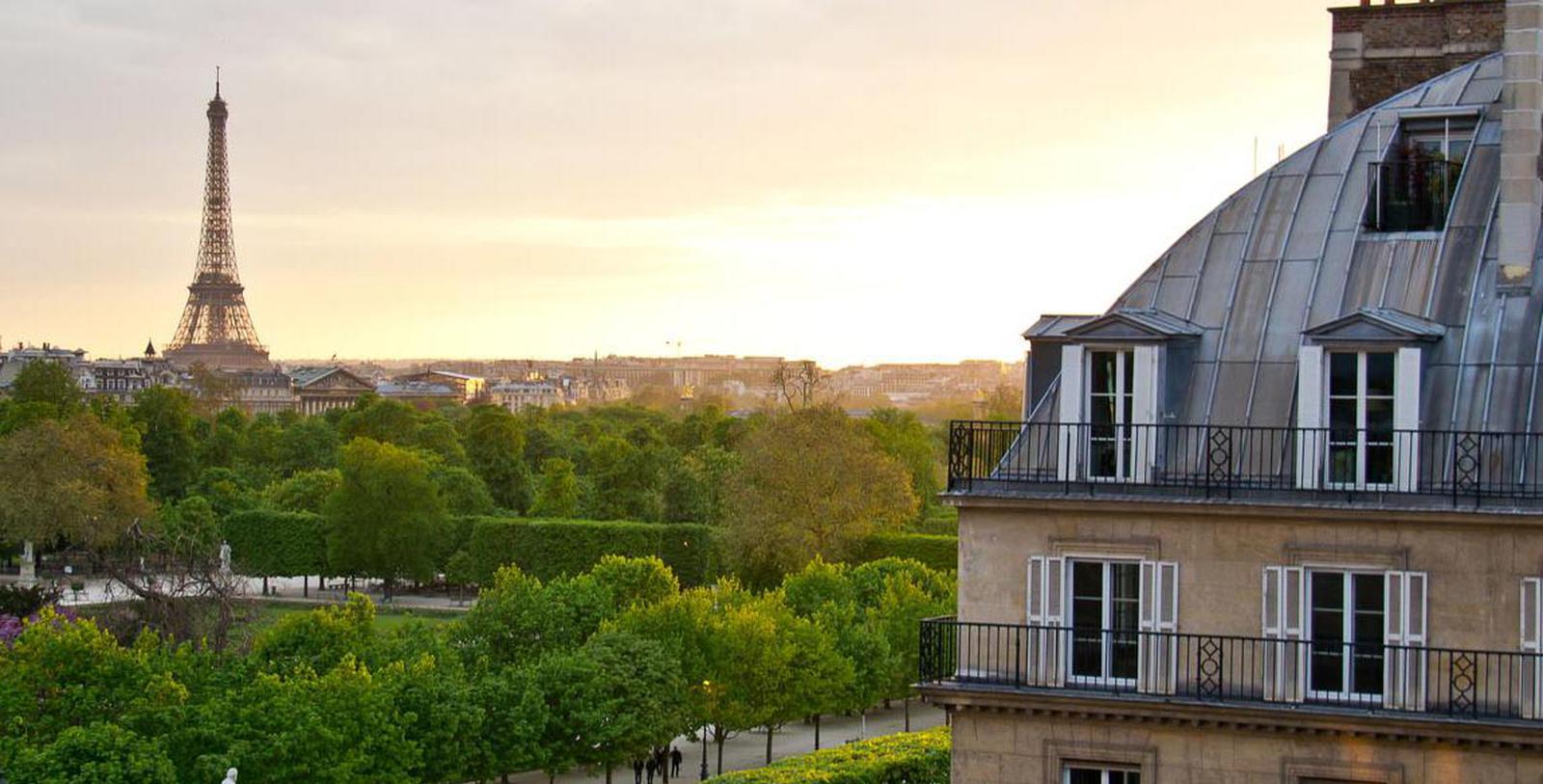 Image of View of Eiffel Tower from the Hotel, Hotel Regina Louvre, Paris, France, 1900, Member of Historic Hotels Worldwide, Special Offers, Discounted Rates, Families, Romantic Escape, Honeymoons, Anniversaries, Reunions