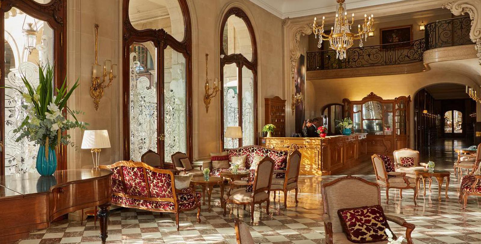 Image of Lobby Seating, Hotel Regina Louvre, Paris, France, 1900, Member of Historic Hotels Worldwide, Hot Deals