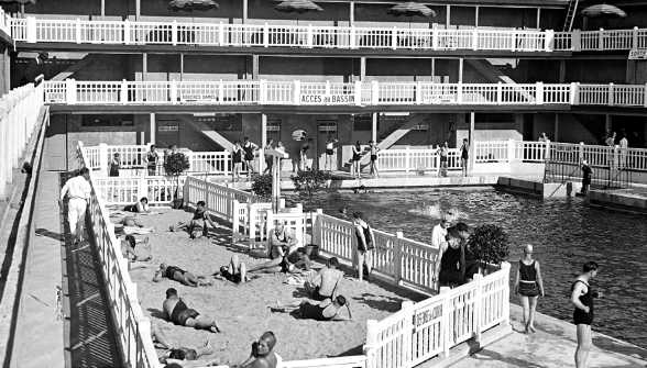 Historical Image of Exterior Pool with Swimmers, Hôtel Molitor Paris – MGallery by Sofitel, 1929, Member of Historic Hotels Worldwide, in Paris, France, History