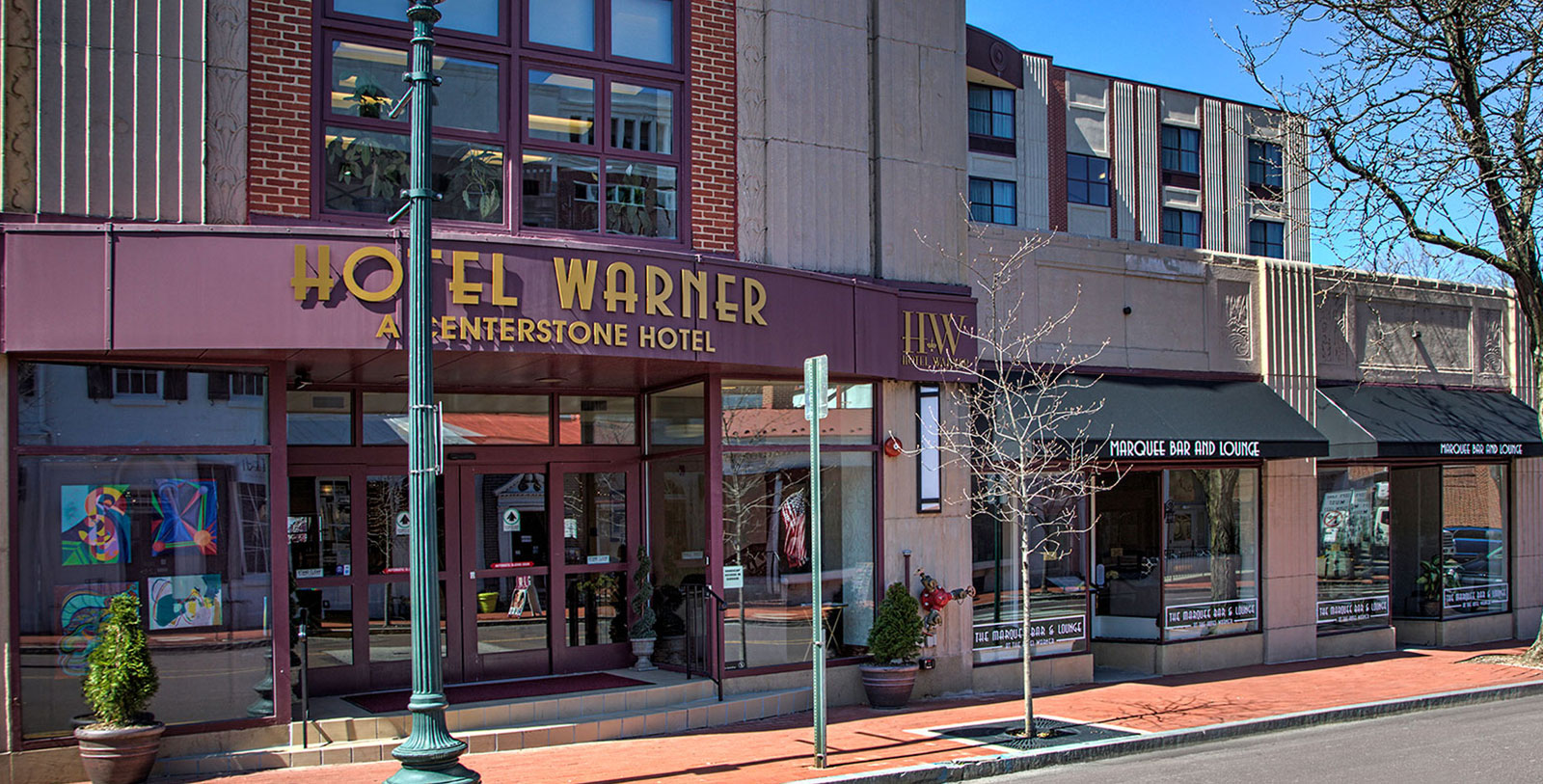 Image of Exterior Hotel, Hotel Warner in West Chester, Pennsylvania, 1930, Member of Historic Hotels of America, Overview