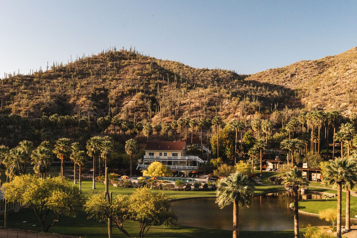 Image of aerial exterior view of Castle Hot Springs, 1896, a Member of Historic Hotels of America since 2024 in Scottsdale, Arizona