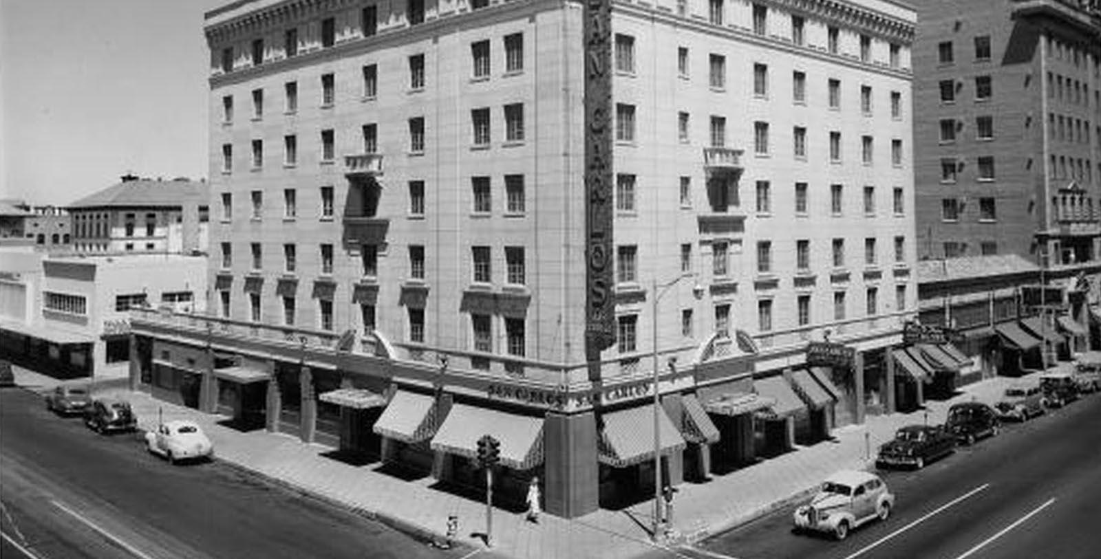 Discover the Renaissance-inspired architecture of the Hotel San Carlos.