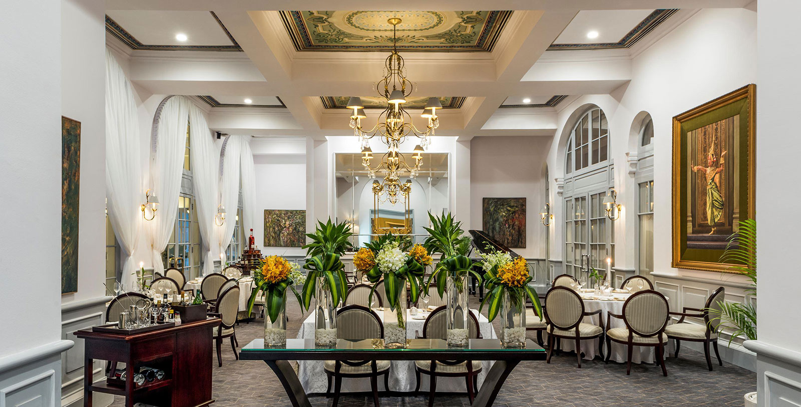 Image of Restaurant Le Royal Dining Room, Raffles Hotel Le Royal, 1929, Member of Historic Hotels Worldwide, in Phnom Penh, Cambodia, Special Occasions