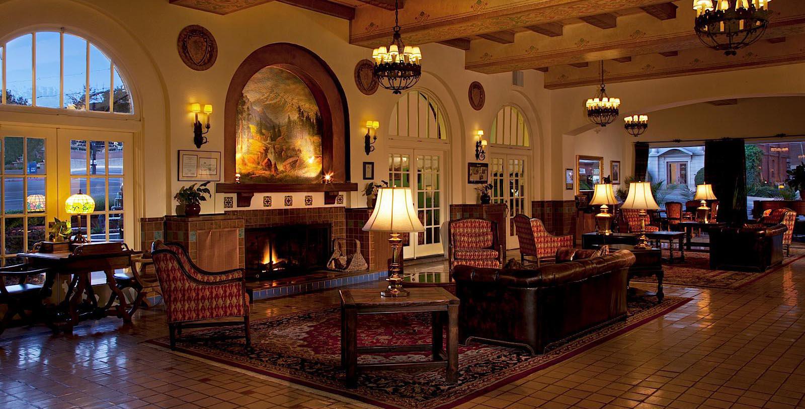 Image of lobby lounge area Hassayampa Inn, 1927, Member of Historic Hotels of America, in Prescott, Arizona, Explore