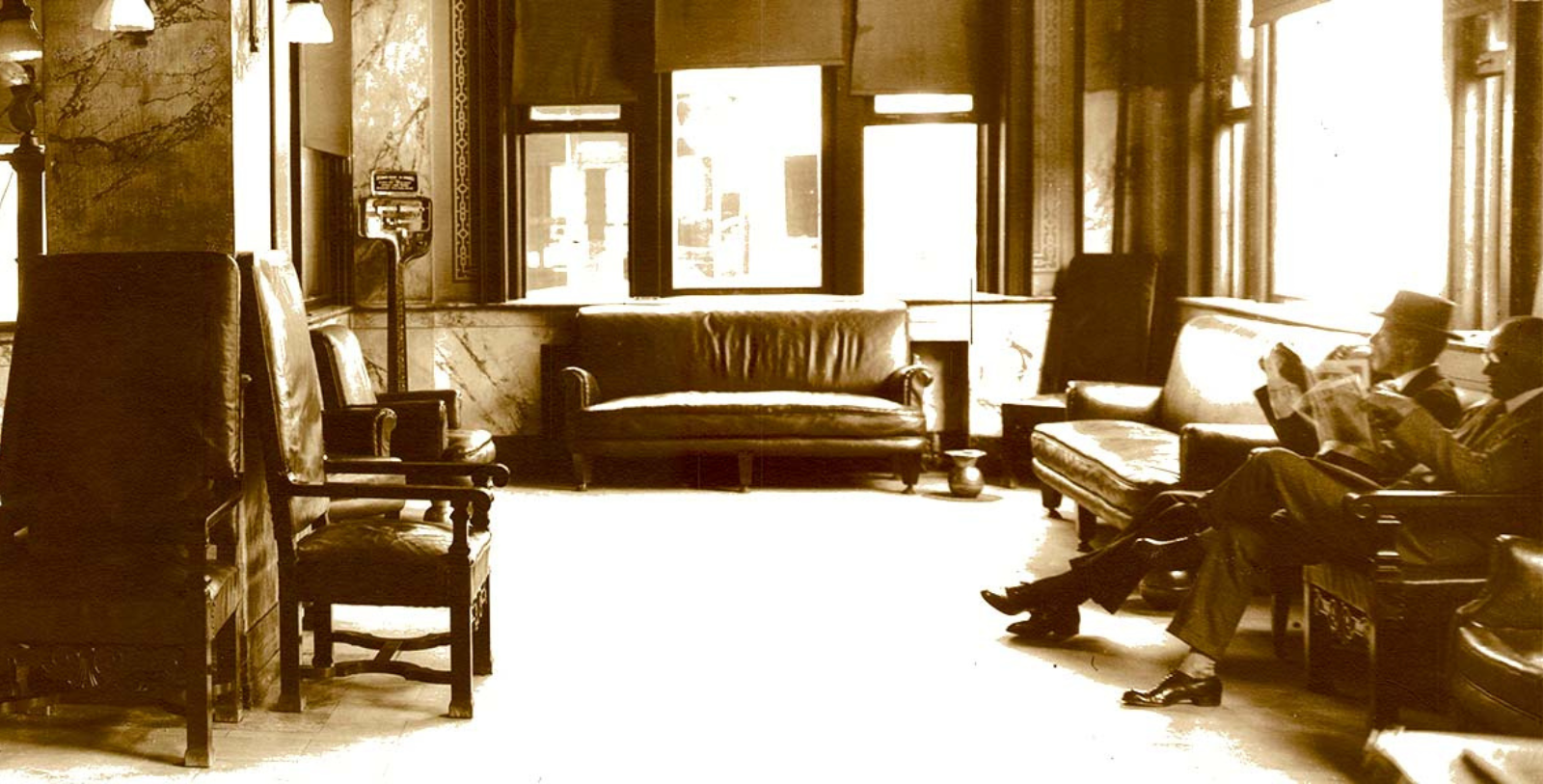 Historical image of lobby of The Commonwealth, 1912, Member of Historic Hotels of America since 2023, in Richmond, Virginia