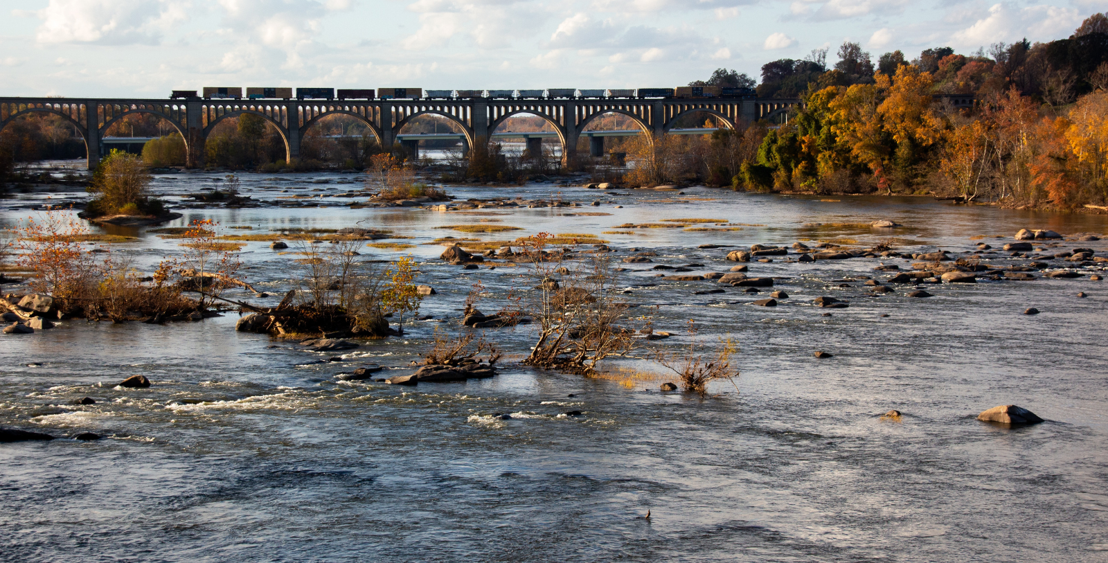 Image of rapids on the James River near The Commonwealth, 1912, Member of Historic Hotels of America since 2023, in Richmond, Virginia