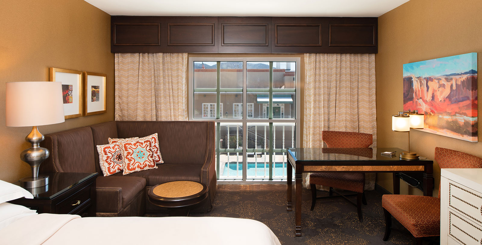 Image of Guestroom Interior, Hilton Santa Fe Historic Plaza in Santa Fe, New Mexico, 1625, Member of Historic Hotels of America, Accommodations