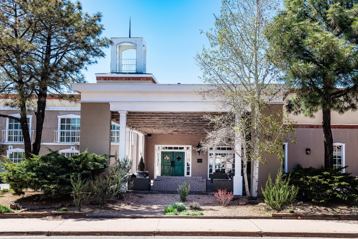 Image of Hotel Exterior, Hilton Santa Fe Historic Plaza in Santa Fe, New Mexico, 1625, Member of Historic Hotels of America, Special Offers, Discounted Rates, Families, Romantic Escape, Honeymoons, Anniversaries, Reunions