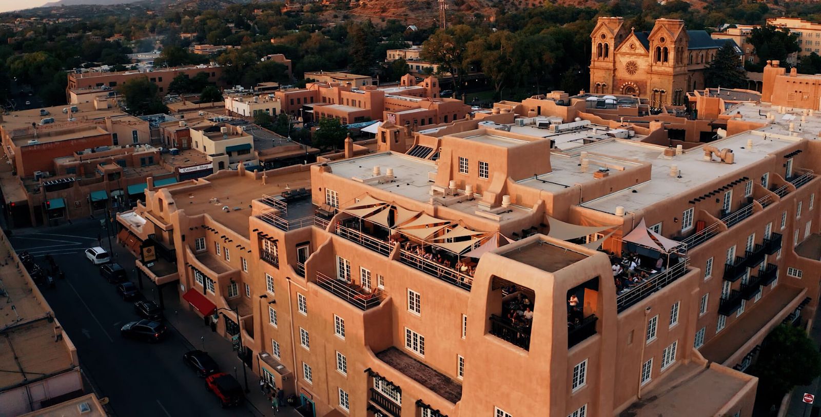 Image of La Fonda in Santa Fe, New Mexico, 1922, Member of Historic Hotels of America, Overview