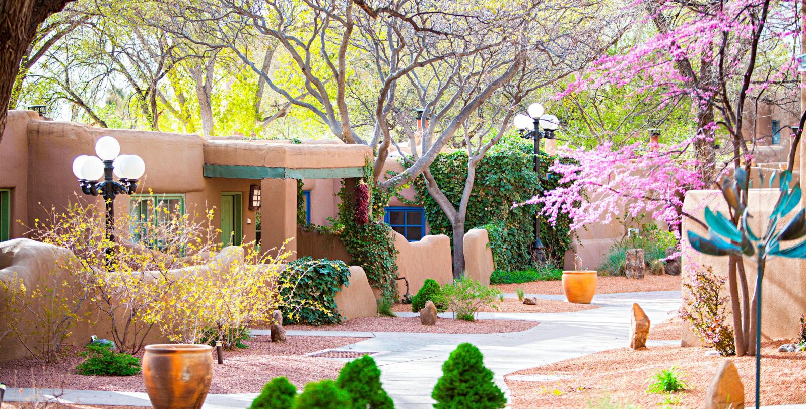 Explore Santa Fe Plaza, the Palace of the Governors, Museum of International Folk Art, and the Cathedral Basilica of St. Francis of Assisi steps away.